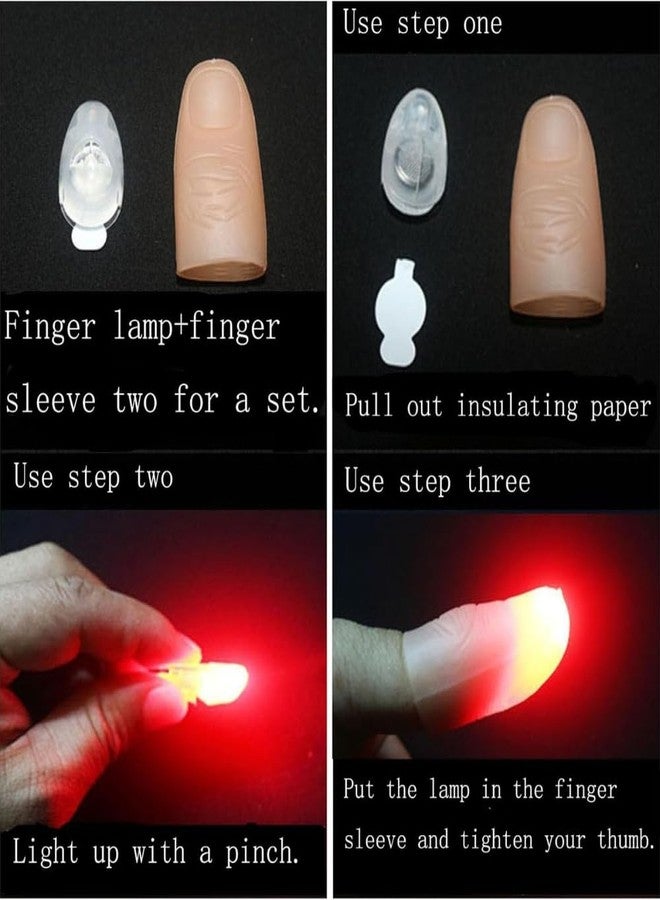 MilesMagic Magician's Set of 2 Magic Rubber Thumb Tip Light Up Flash Lights from Anywhere Finger Tricks (Yellow) - Image 5